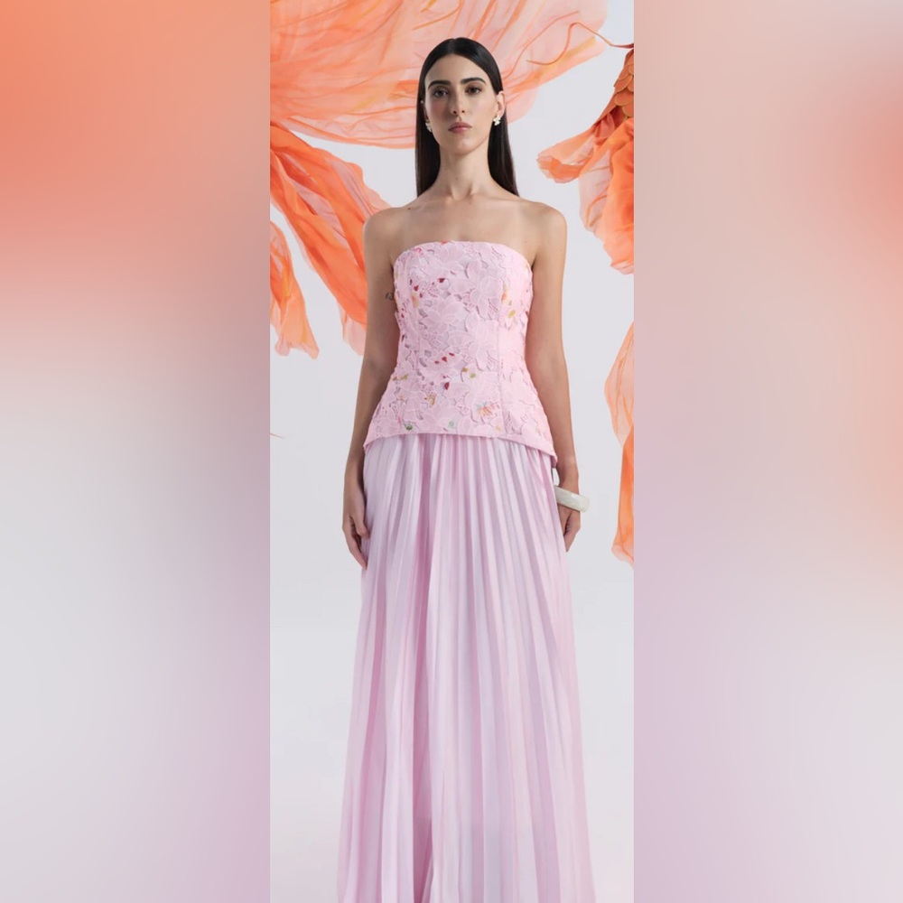 Elegant Pink Strapless Dress